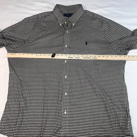 Ralph Lauren Shirt Mens Size XXL Black Gingham Check Classic Fit Button Preppy - Picture 9 of 14